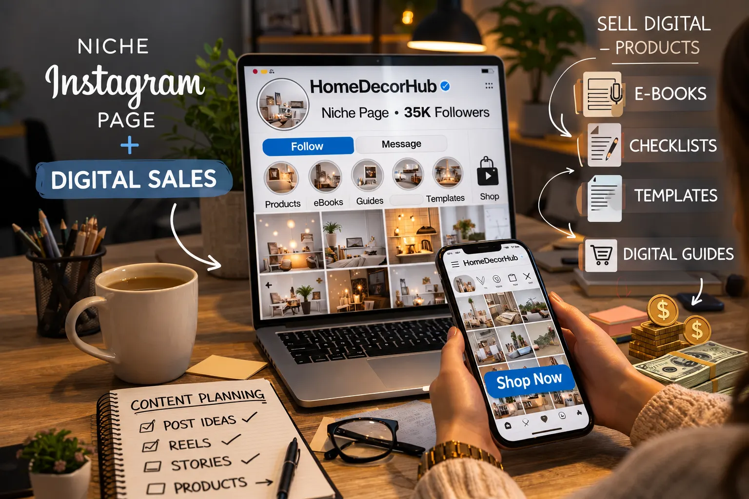 Niche Instagram Page + Digital Sales